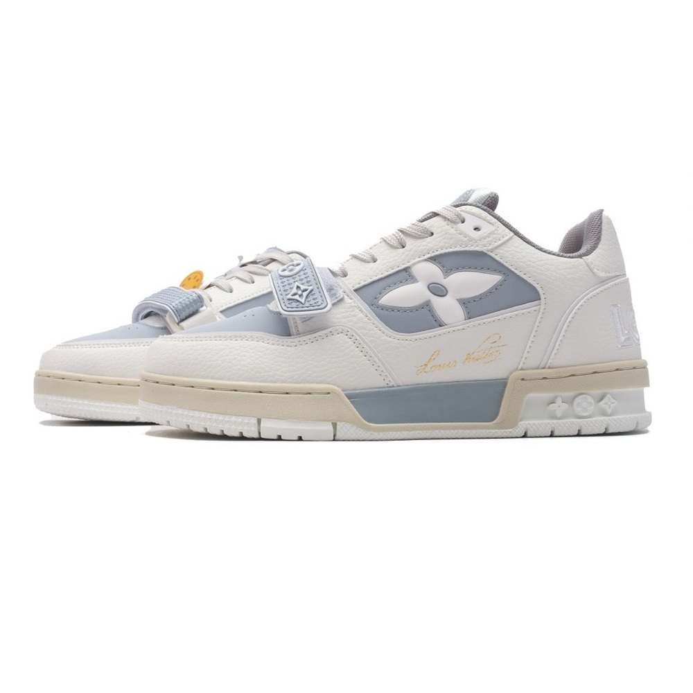 Louis Vuitton White and Light Gray Sneakers